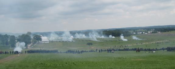 Confederate artillery before Pickett's Charge