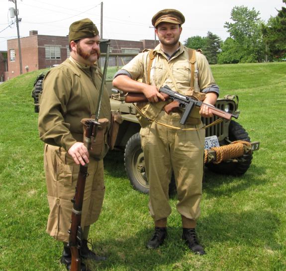 Company G's Aaron Gamble and Nate Corley show their WWII Anzacs impression at the 2014 living history event at Fort D Historic Site in Cape Girardeau. MO.