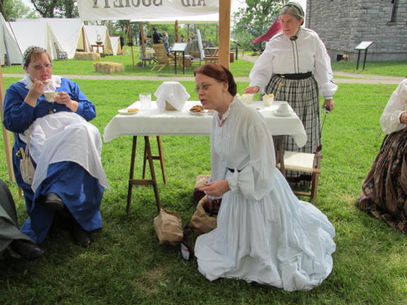 The Turner Ladies served ice cream at their tea at the 2014 living history event at Fort D Historic Site in Cape Girardeau. MO.