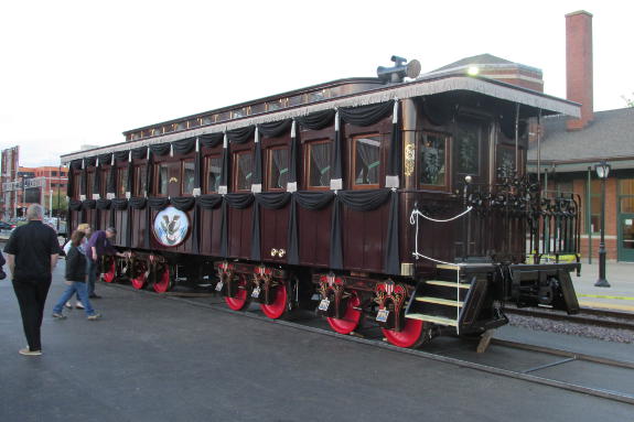 The replica railroad car at the Lincoln Funeral 2015