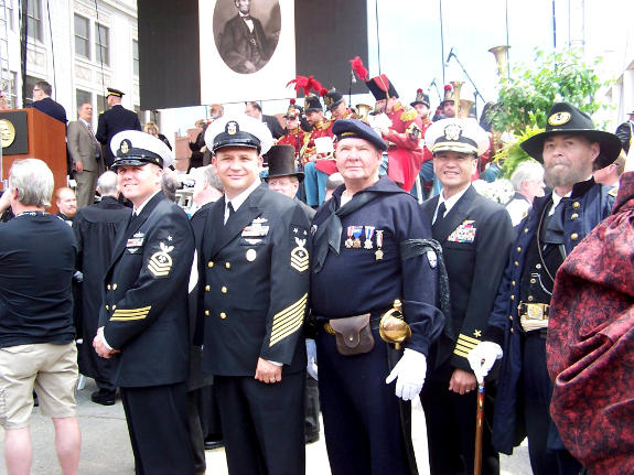 Officers of the U.S.S. Abraham Lincoln at Lincoln funeral 2015