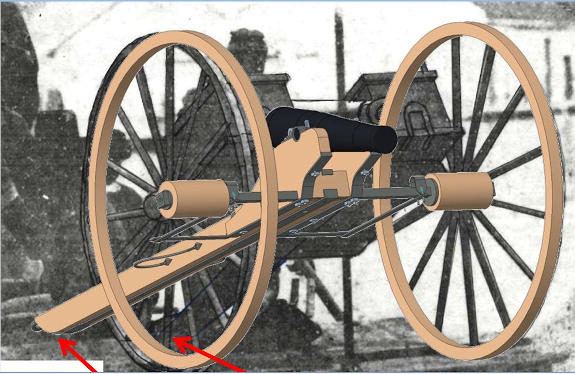 CAD rendering superimposed on 1864 photo