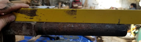 Berry Woodruff axle spindle showing cant.
