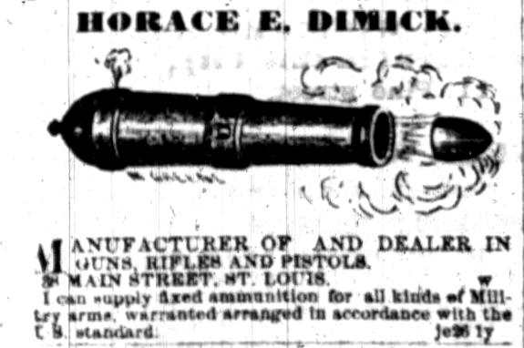 Ad for Horace Dimick, Missouri Democrat